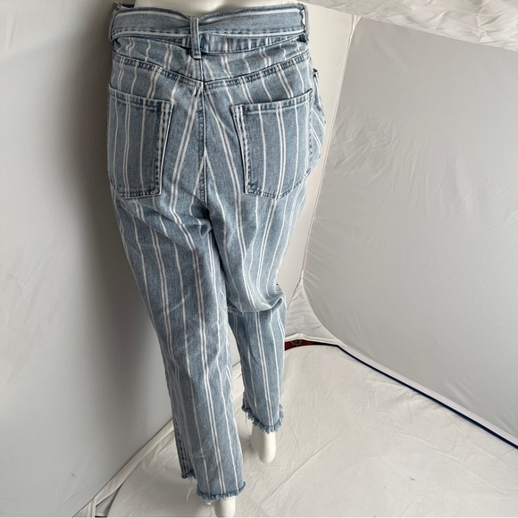 PacSun blue and white pinstripe high rise straight jeans - Picture 3 of 12